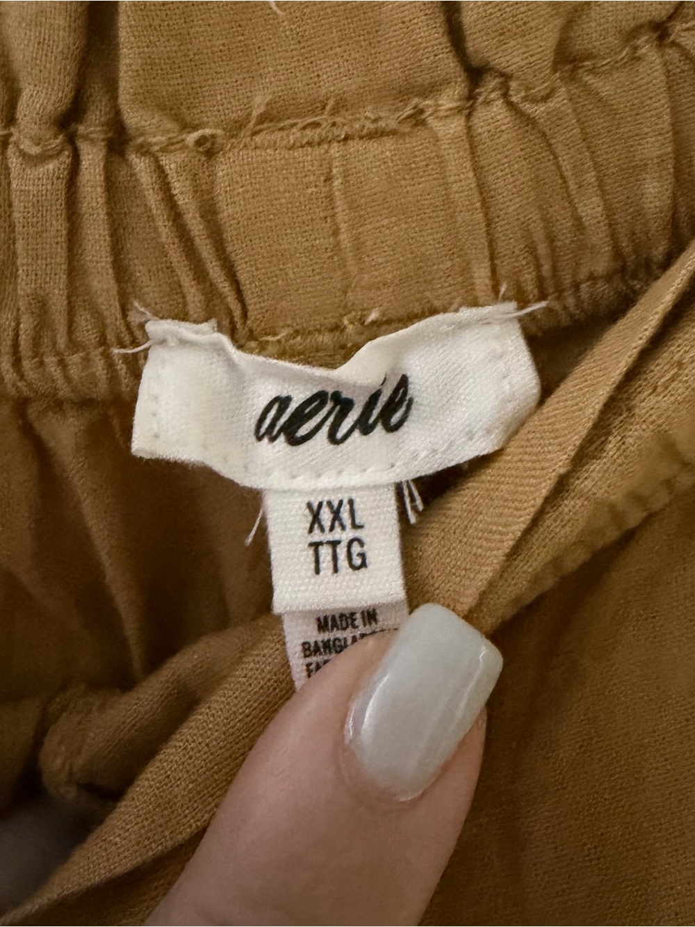 NWT! Aerie XXL Women’s Wide-Leg Elastic Waist Pants - Camel/Tan - Picture 7 of 8